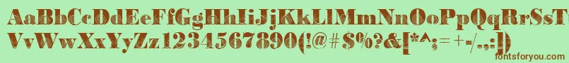 Bodoniwinding2Regular Font – Brown Fonts on Green Background