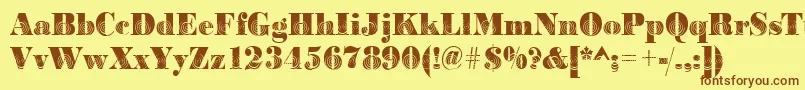 Bodoniwinding2Regular Font – Brown Fonts on Yellow Background