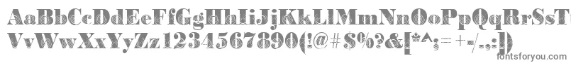 Bodoniwinding2Regular-fontti – harmaat kirjasimet valkoisella taustalla