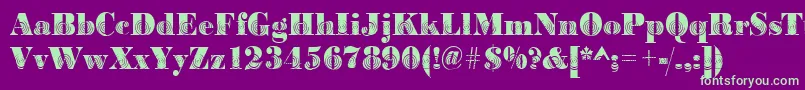 Bodoniwinding2Regular Font – Green Fonts on Purple Background