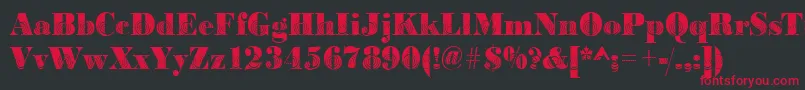 Bodoniwinding2Regular Font – Red Fonts on Black Background