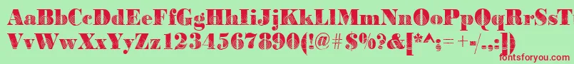 Bodoniwinding2Regular Font – Red Fonts on Green Background