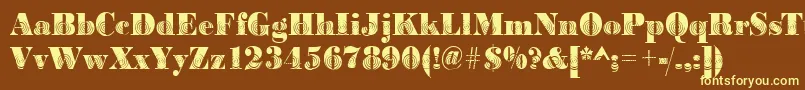 Bodoniwinding2Regular Font – Yellow Fonts on Brown Background