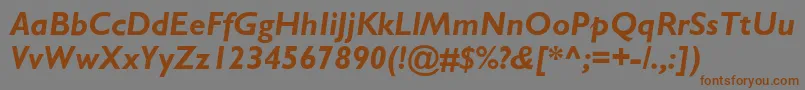 StimmellBolditalic-Schriftart – Braune Schriften auf grauem Hintergrund
