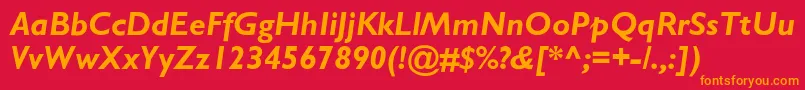 フォントStimmellBolditalic – 赤い背景にオレンジの文字