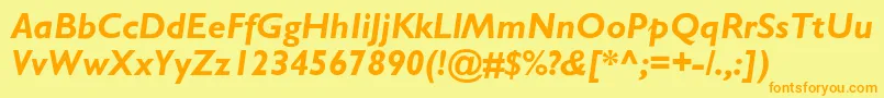 StimmellBolditalic Font – Orange Fonts on Yellow Background