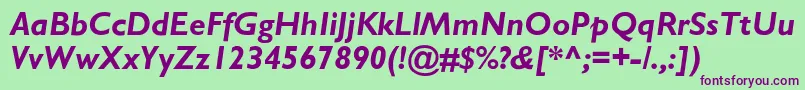 StimmellBolditalic Font – Purple Fonts on Green Background