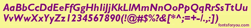 StimmellBolditalic Font – Purple Fonts on Yellow Background