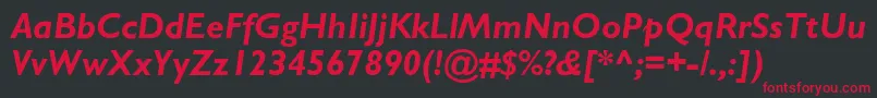 StimmellBolditalic Font – Red Fonts on Black Background
