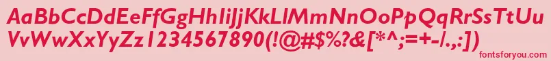 フォントStimmellBolditalic – ピンクの背景に赤い文字