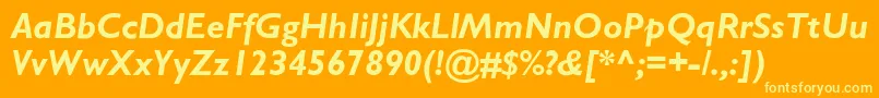 StimmellBolditalic Font – Yellow Fonts on Orange Background