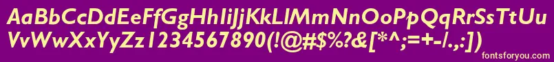 Шрифт StimmellBolditalic – жёлтые шрифты на фиолетовом фоне