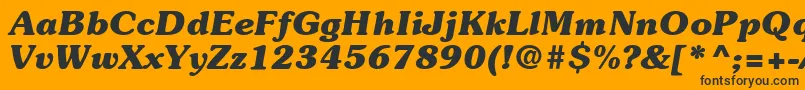 ItcSouvenirLtBoldItalic Font – Black Fonts on Orange Background