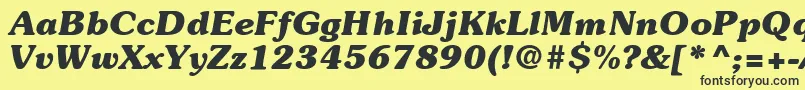 ItcSouvenirLtBoldItalic Font – Black Fonts on Yellow Background