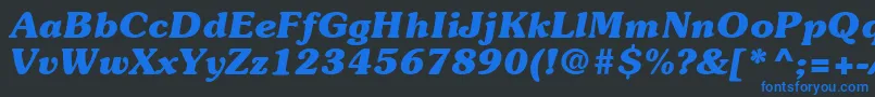 ItcSouvenirLtBoldItalic Font – Blue Fonts on Black Background