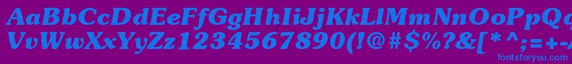 ItcSouvenirLtBoldItalic Font – Blue Fonts on Purple Background