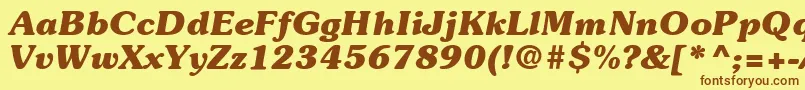 ItcSouvenirLtBoldItalic Font – Brown Fonts on Yellow Background