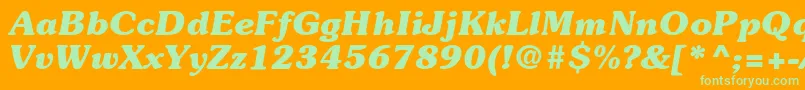 ItcSouvenirLtBoldItalic-Schriftart – Grüne Schriften auf orangefarbenem Hintergrund