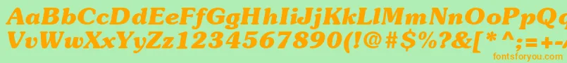 ItcSouvenirLtBoldItalic Font – Orange Fonts on Green Background