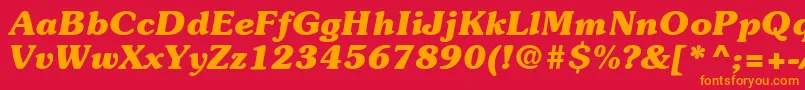 ItcSouvenirLtBoldItalic Font – Orange Fonts on Red Background