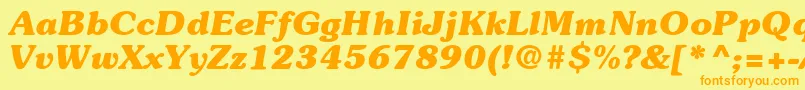 ItcSouvenirLtBoldItalic Font – Orange Fonts on Yellow Background