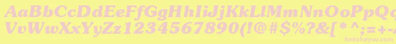 ItcSouvenirLtBoldItalic Font – Pink Fonts on Yellow Background