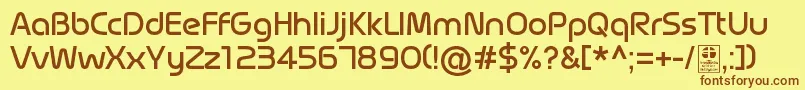 MagettasRegularDemo-Schriftart – Braune Schriften auf gelbem Hintergrund