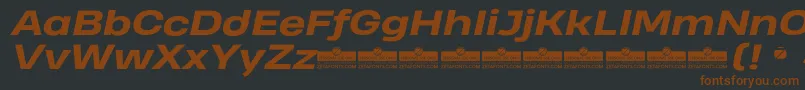 HeadingProWideExtraboldItalicTrial Font – Brown Fonts on Black Background