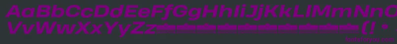 Шрифт HeadingProWideExtraboldItalicTrial – фиолетовые шрифты на чёрном фоне