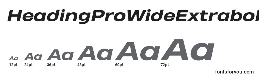 HeadingProWideExtraboldItalicTrial Font Sizes