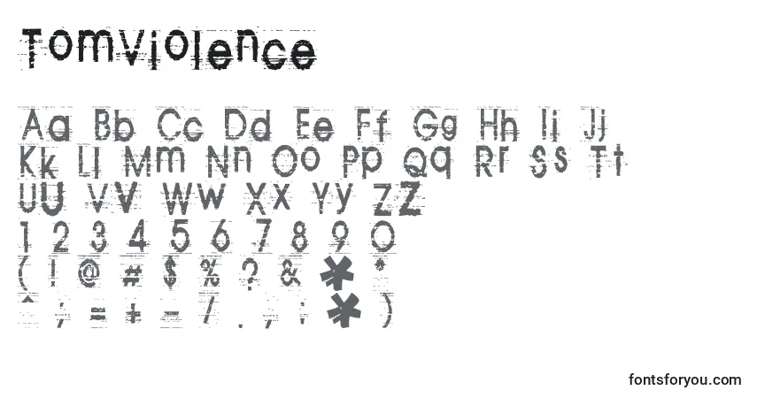 TomViolence Font – alphabet, numbers, special characters