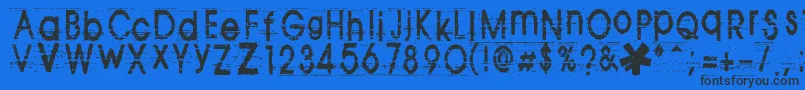 TomViolence Font – Black Fonts on Blue Background
