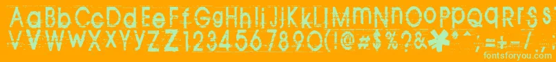 TomViolence Font – Green Fonts on Orange Background