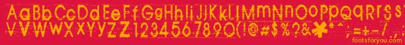 TomViolence Font – Orange Fonts on Red Background