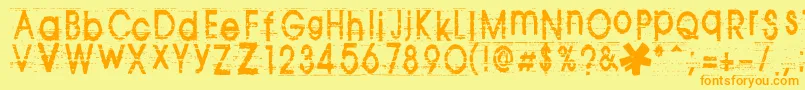 TomViolence Font – Orange Fonts on Yellow Background