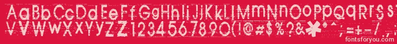 TomViolence Font – Pink Fonts on Red Background