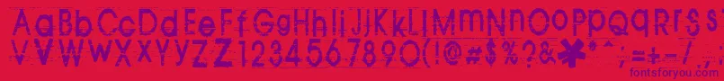TomViolence Font – Purple Fonts on Red Background