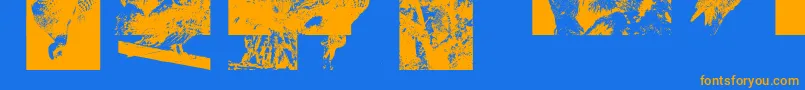 Aparliamentofowls3 Font – Orange Fonts on Blue Background