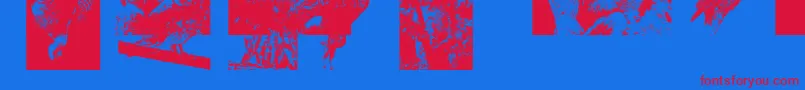 Aparliamentofowls3-Schriftart – Rote Schriften auf blauem Hintergrund