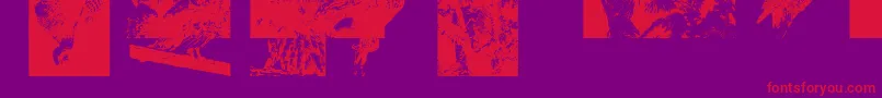 Aparliamentofowls3 Font – Red Fonts on Purple Background