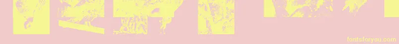 Aparliamentofowls3-Schriftart – Gelbe Schriften auf rosa Hintergrund