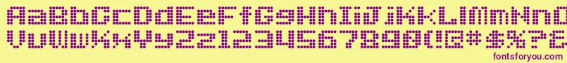 DotFontEng Font – Purple Fonts on Yellow Background