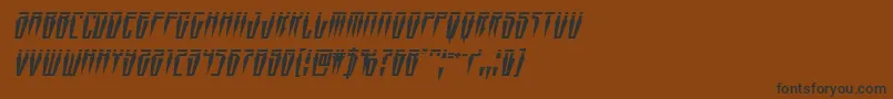 Swordtoothlaserital-Schriftart – Schwarze Schriften auf braunem Hintergrund