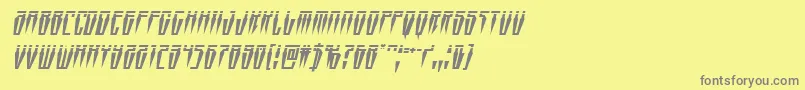 Swordtoothlaserital Font – Gray Fonts on Yellow Background