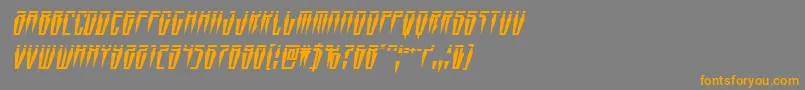 Swordtoothlaserital-Schriftart – Orangefarbene Schriften auf grauem Hintergrund