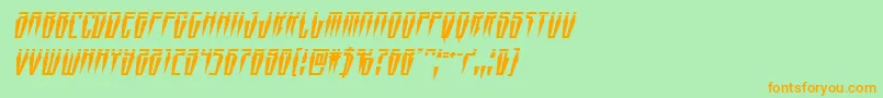 Swordtoothlaserital Font – Orange Fonts on Green Background