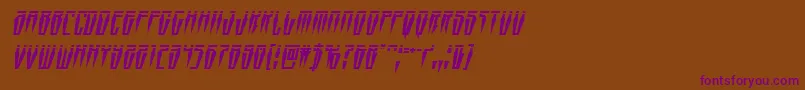 Swordtoothlaserital-Schriftart – Violette Schriften auf braunem Hintergrund