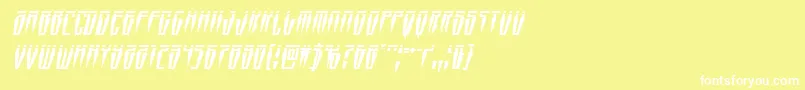 Swordtoothlaserital Font – White Fonts on Yellow Background