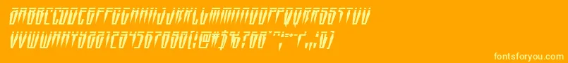 Swordtoothlaserital Font – Yellow Fonts on Orange Background