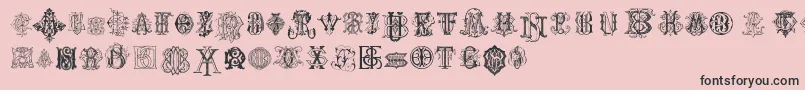 IntellectaMonogramsRandomSamples Font – Black Fonts on Pink Background